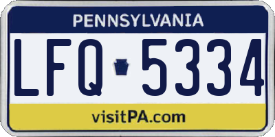 PA license plate LFQ5334