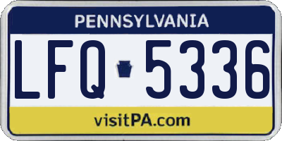 PA license plate LFQ5336