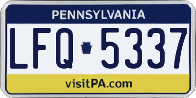 PA license plate LFQ5337