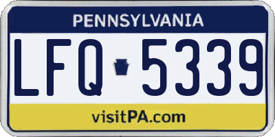 PA license plate LFQ5339