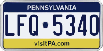 PA license plate LFQ5340