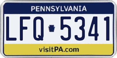 PA license plate LFQ5341