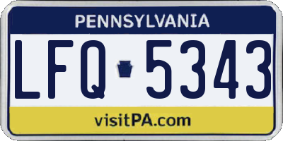 PA license plate LFQ5343