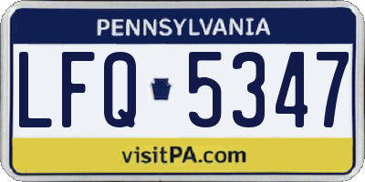 PA license plate LFQ5347