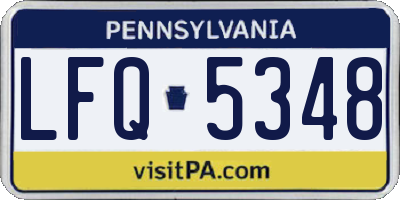 PA license plate LFQ5348