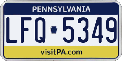 PA license plate LFQ5349