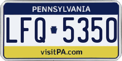 PA license plate LFQ5350
