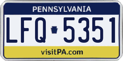 PA license plate LFQ5351