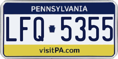 PA license plate LFQ5355