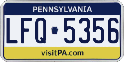 PA license plate LFQ5356