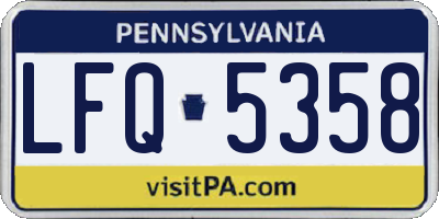 PA license plate LFQ5358