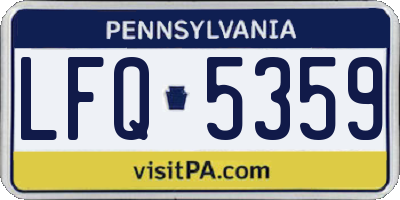 PA license plate LFQ5359