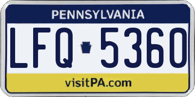 PA license plate LFQ5360