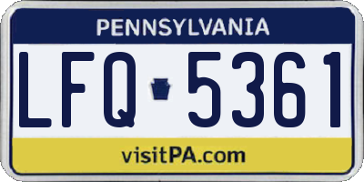 PA license plate LFQ5361