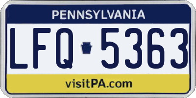 PA license plate LFQ5363