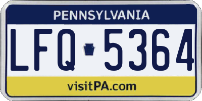 PA license plate LFQ5364