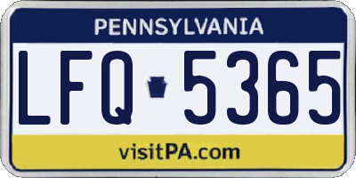PA license plate LFQ5365