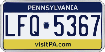PA license plate LFQ5367