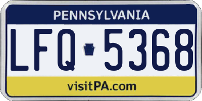 PA license plate LFQ5368