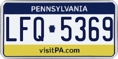PA license plate LFQ5369