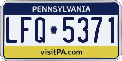 PA license plate LFQ5371