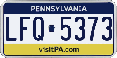 PA license plate LFQ5373