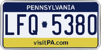 PA license plate LFQ5380