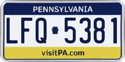 PA license plate LFQ5381