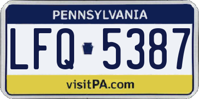 PA license plate LFQ5387