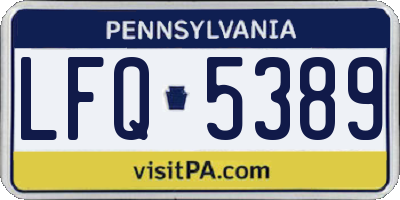 PA license plate LFQ5389
