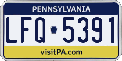PA license plate LFQ5391