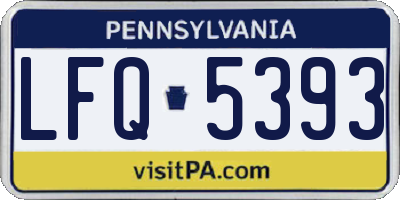 PA license plate LFQ5393