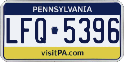 PA license plate LFQ5396