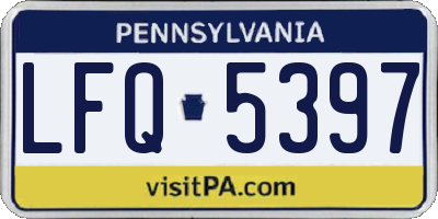 PA license plate LFQ5397