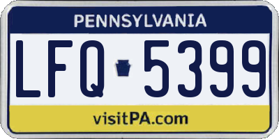 PA license plate LFQ5399