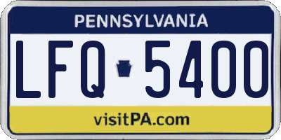PA license plate LFQ5400