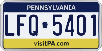 PA license plate LFQ5401