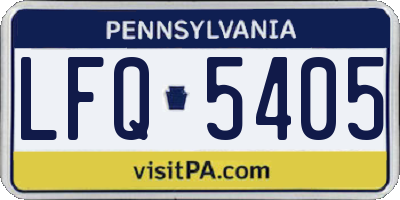 PA license plate LFQ5405