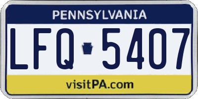 PA license plate LFQ5407