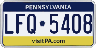 PA license plate LFQ5408