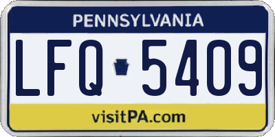 PA license plate LFQ5409