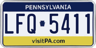 PA license plate LFQ5411
