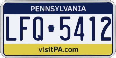 PA license plate LFQ5412
