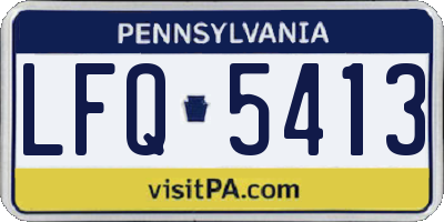 PA license plate LFQ5413