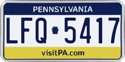 PA license plate LFQ5417