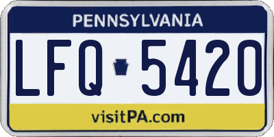 PA license plate LFQ5420
