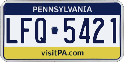 PA license plate LFQ5421