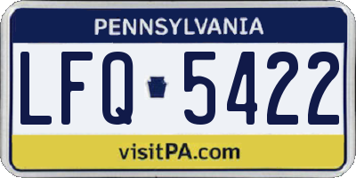 PA license plate LFQ5422