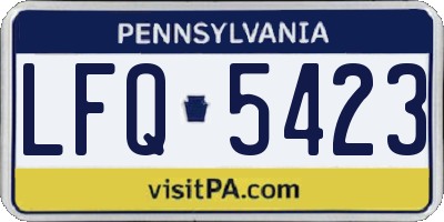 PA license plate LFQ5423