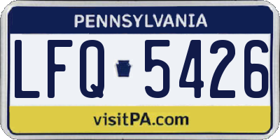 PA license plate LFQ5426